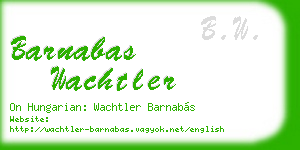 barnabas wachtler business card